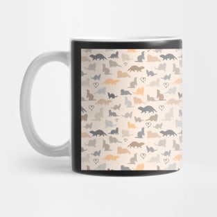 Neutral Brown Ferrets Pattern Mug